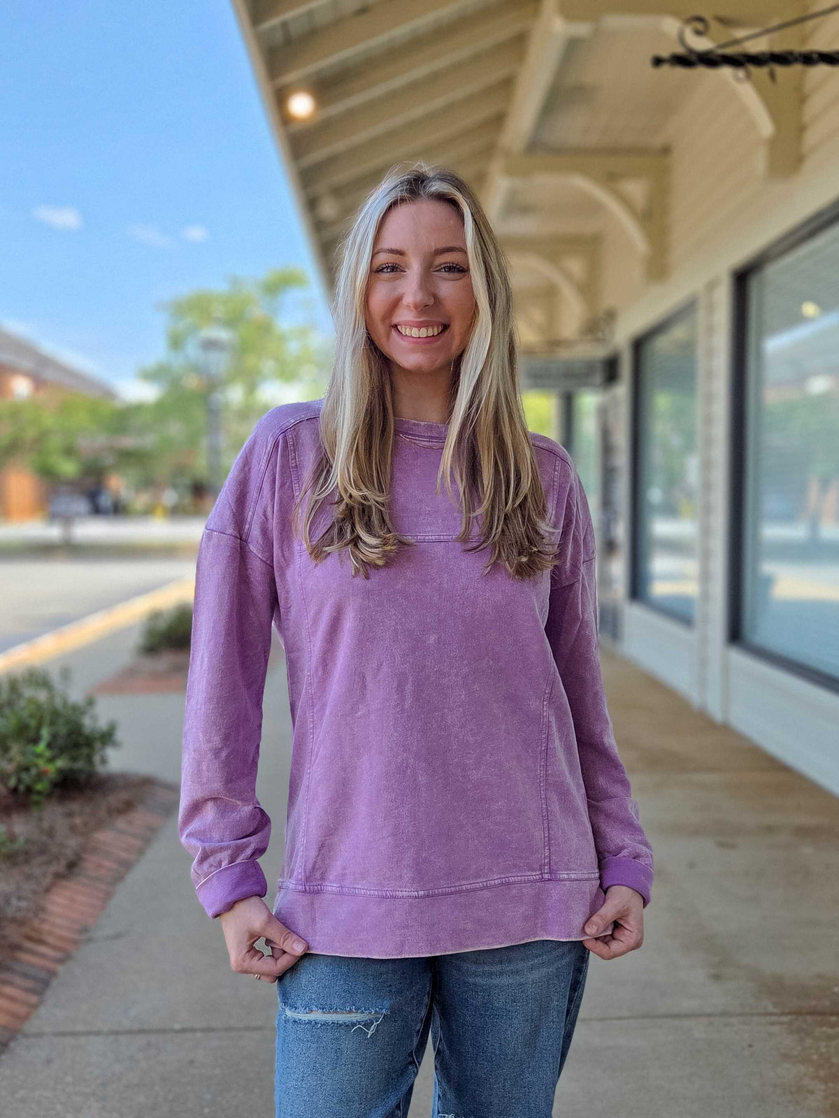 Zenana Acid Wash French Terry Pullover – Oversized Mineral Wash Sweatshirt
