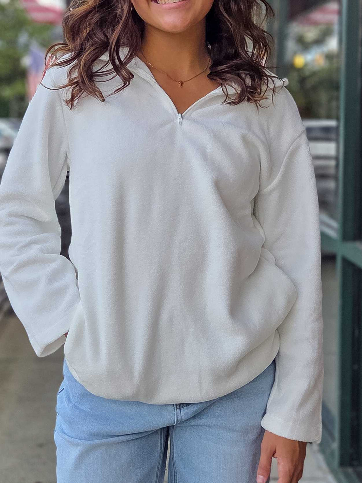 Women’s Lightweight Quarter Zip Fleece Pullover – Long Sleeve Cozy Sweatshirt