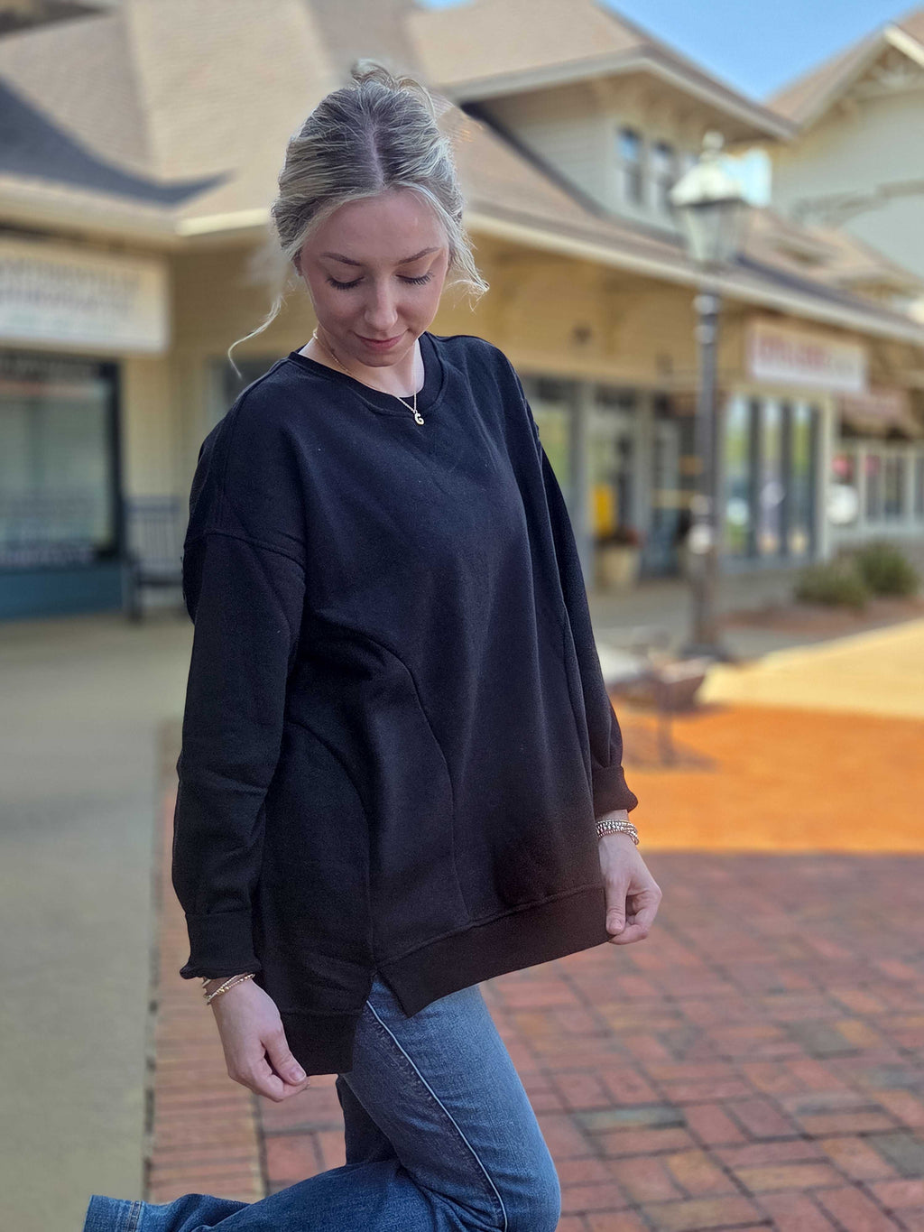 Round Neck Casual Long Sleeve Top