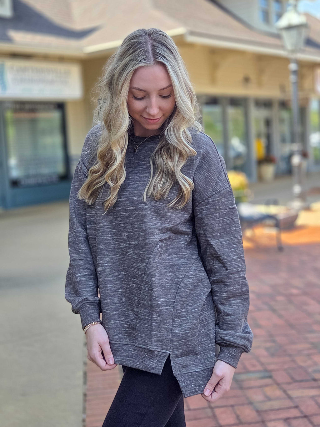 Round Neck Casual Long Sleeve Top