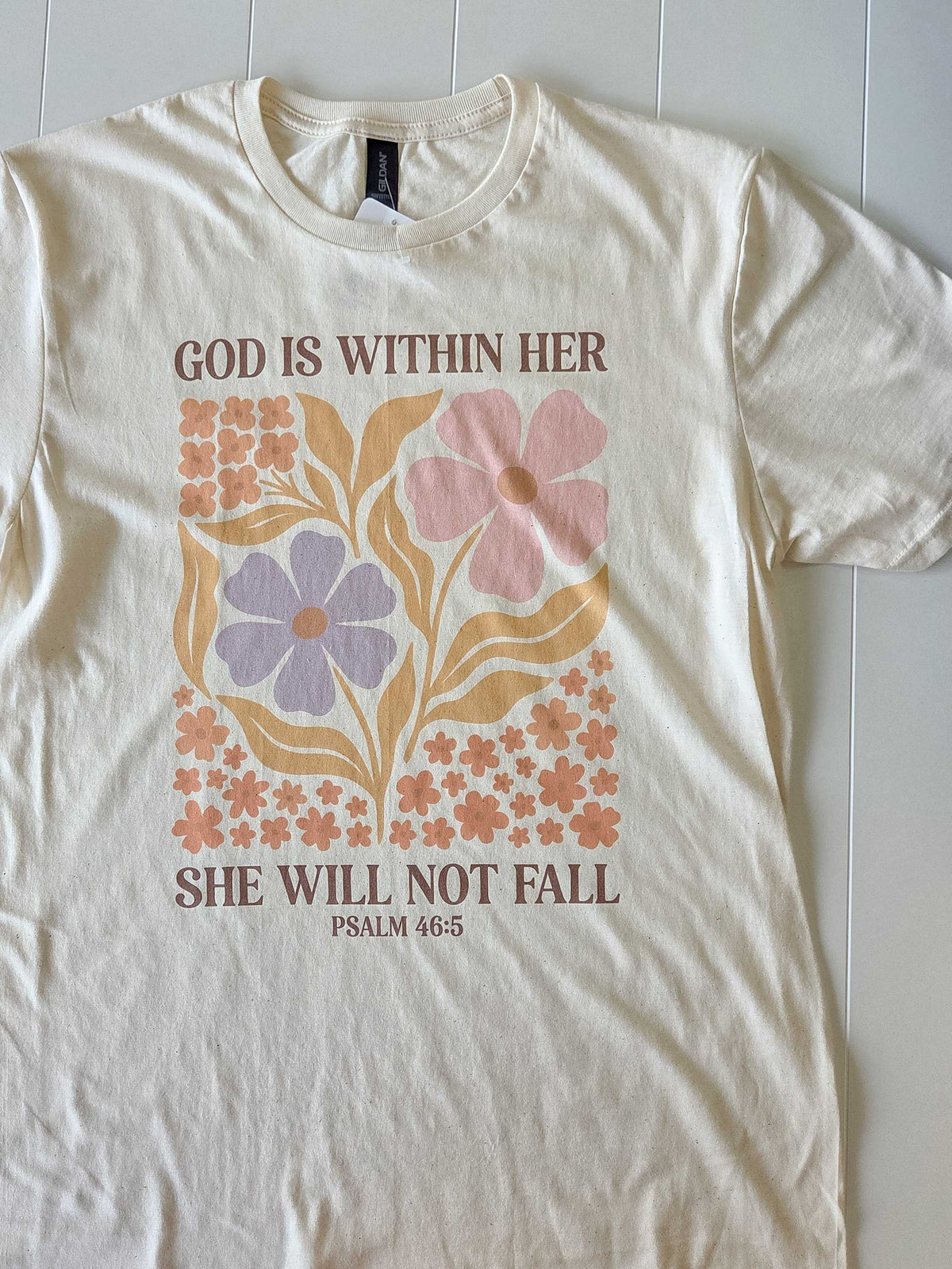 Psalm 46:5 Floral Faith Graphic Tee