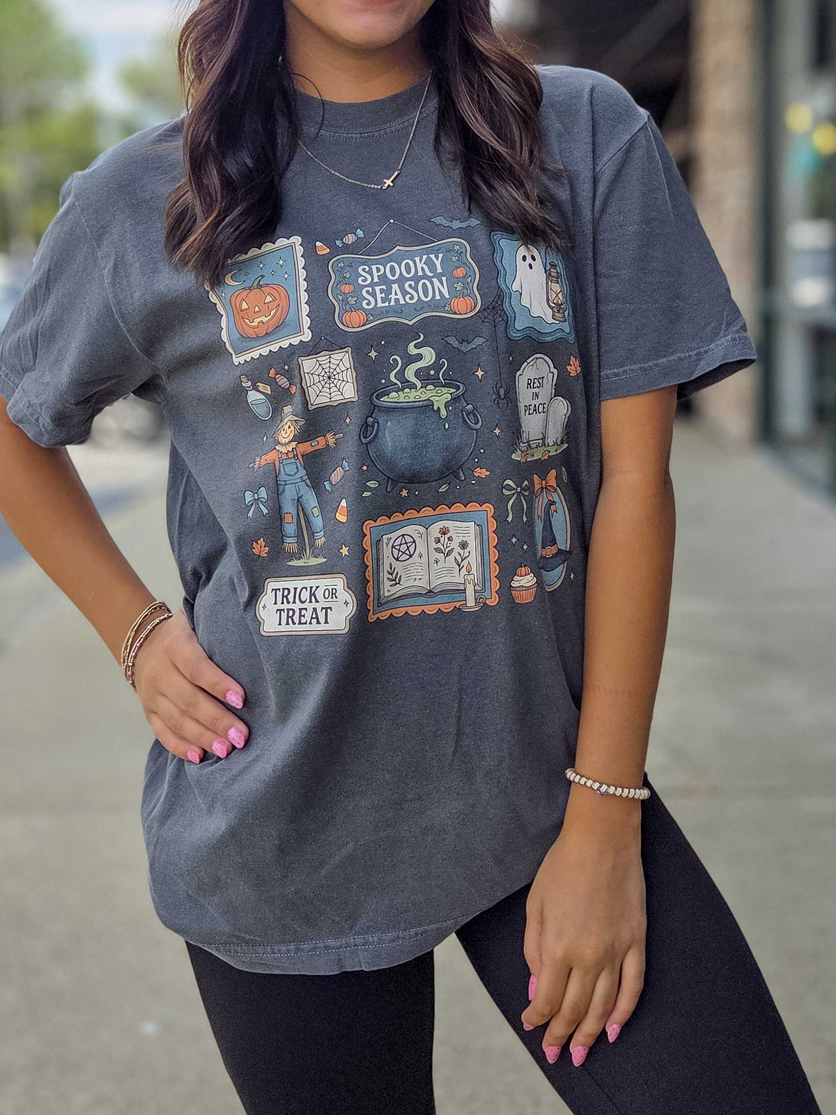Spooky Season Stamps Halloween Graphic Tee