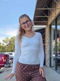 Ribbed V-Neck Sweater