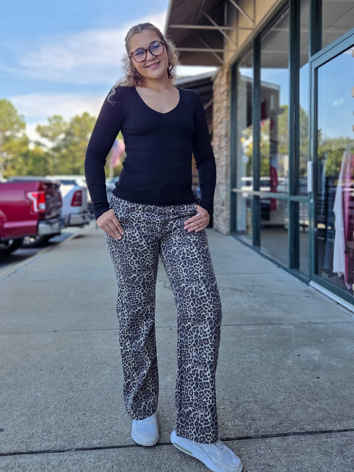 Leopard Print Cotton Twill Pants