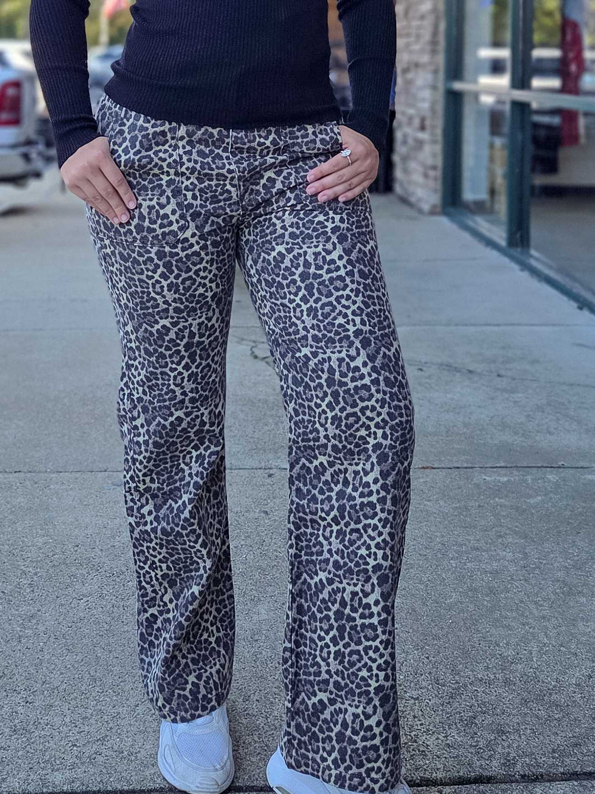 Leopard Print Cotton Twill Pants