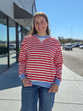 Zenana Striped Ribbed Long Sleeve Pullover