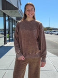 Acid Wash Oversized Fleece Pullover