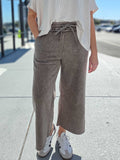 Acid Wash Fleece Palazzo Sweatpants
