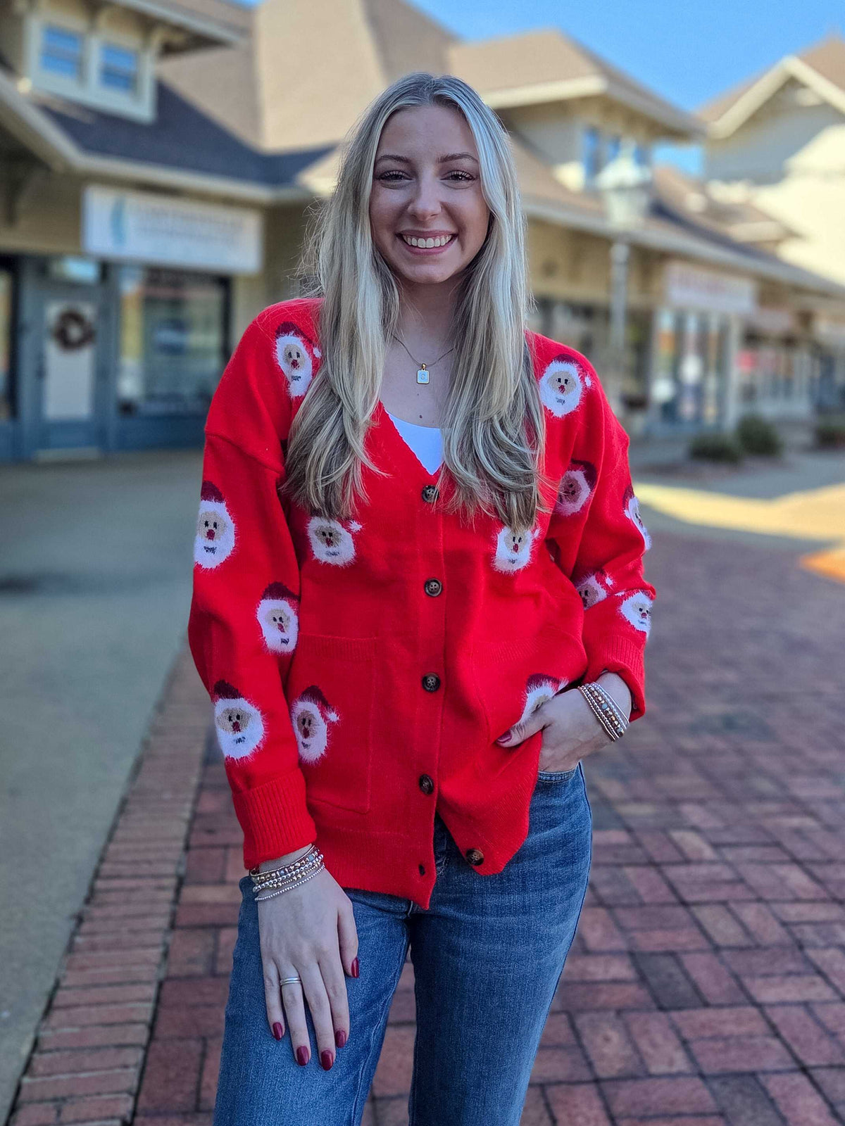 🎅 Fuzzy Santa Christmas Cardigan