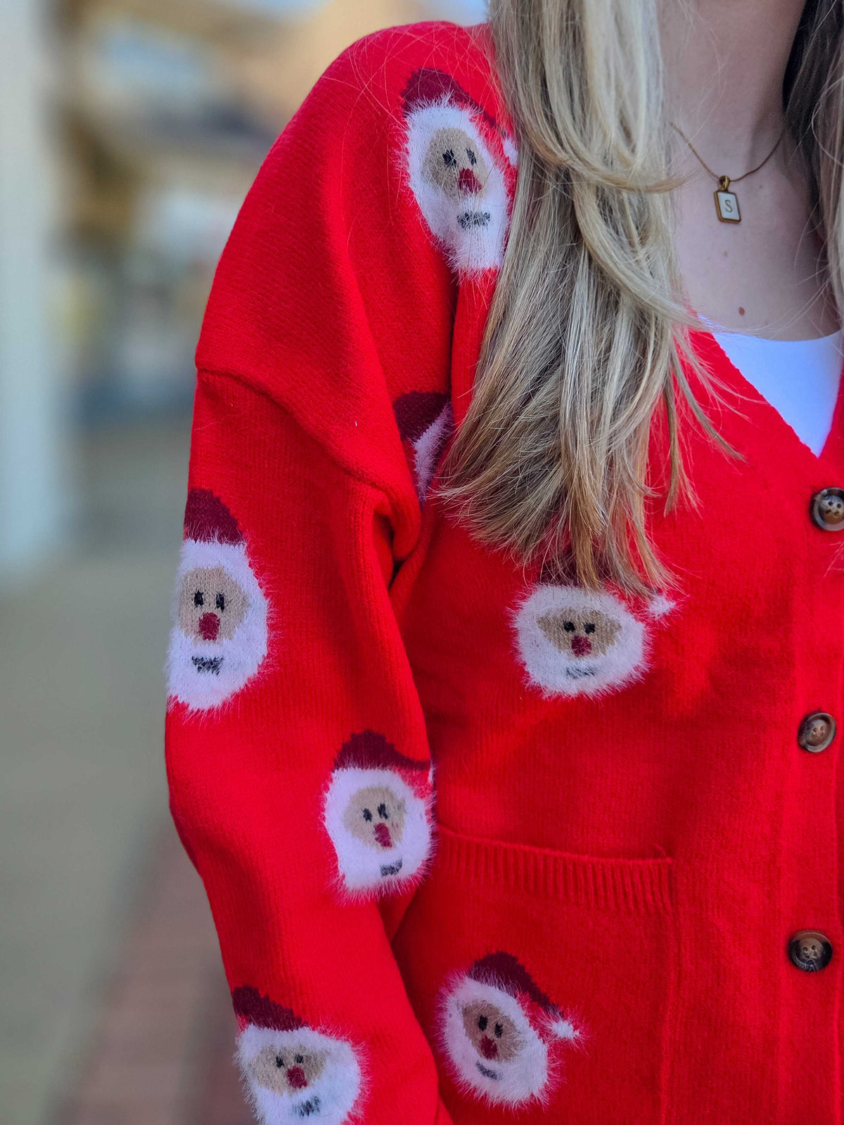 🎅 Fuzzy Santa Christmas Cardigan