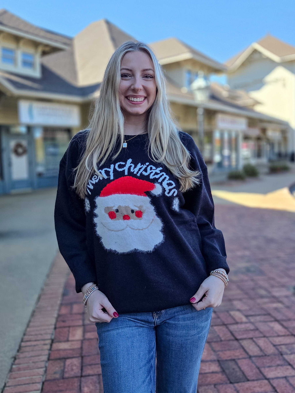 Merry Christmas Fuzzy Santa Sweater