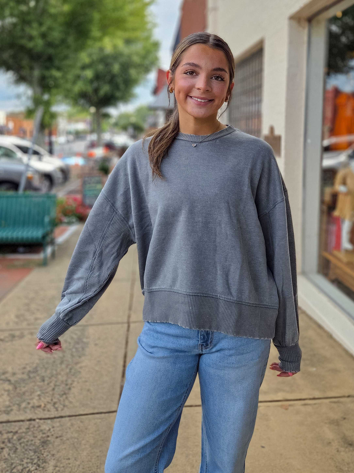 Zenana Acid Wash Fleece Oversized Pullover – Relaxed Crewneck Sweatshirt