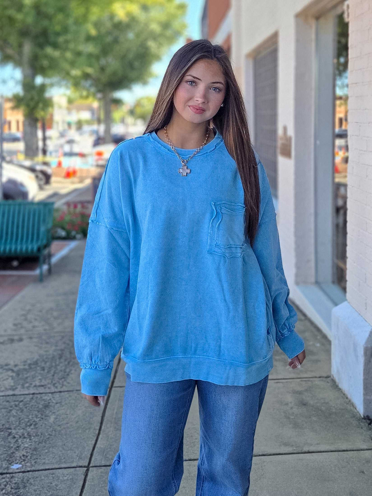 Halo Washed French Terry Oversized Sweatshirt
