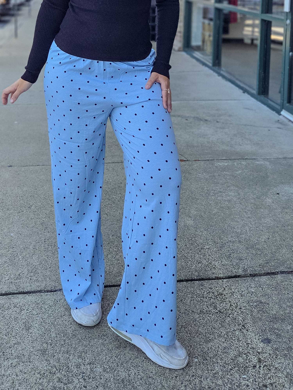 Polka Dot Straight Leg Pants