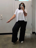Polka Dot Straight Leg Pants