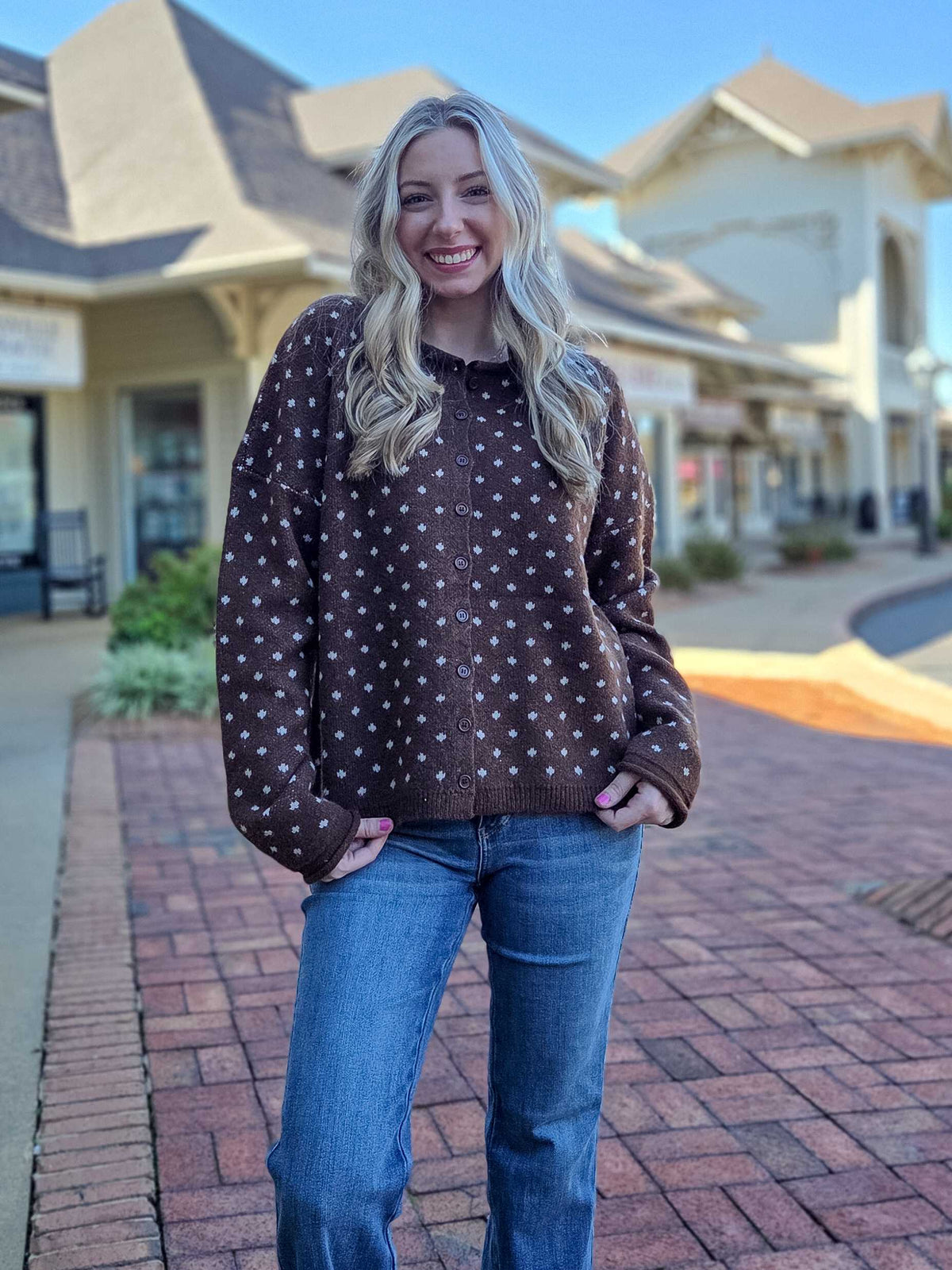 Chocolate Bambi Button-Up Sweater Cardigan