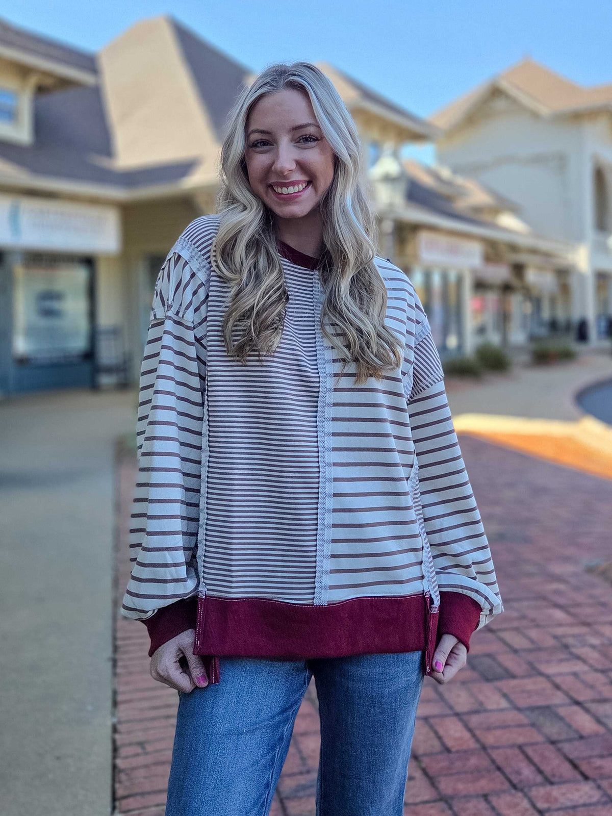 Stripe Oversized Sweatshirt