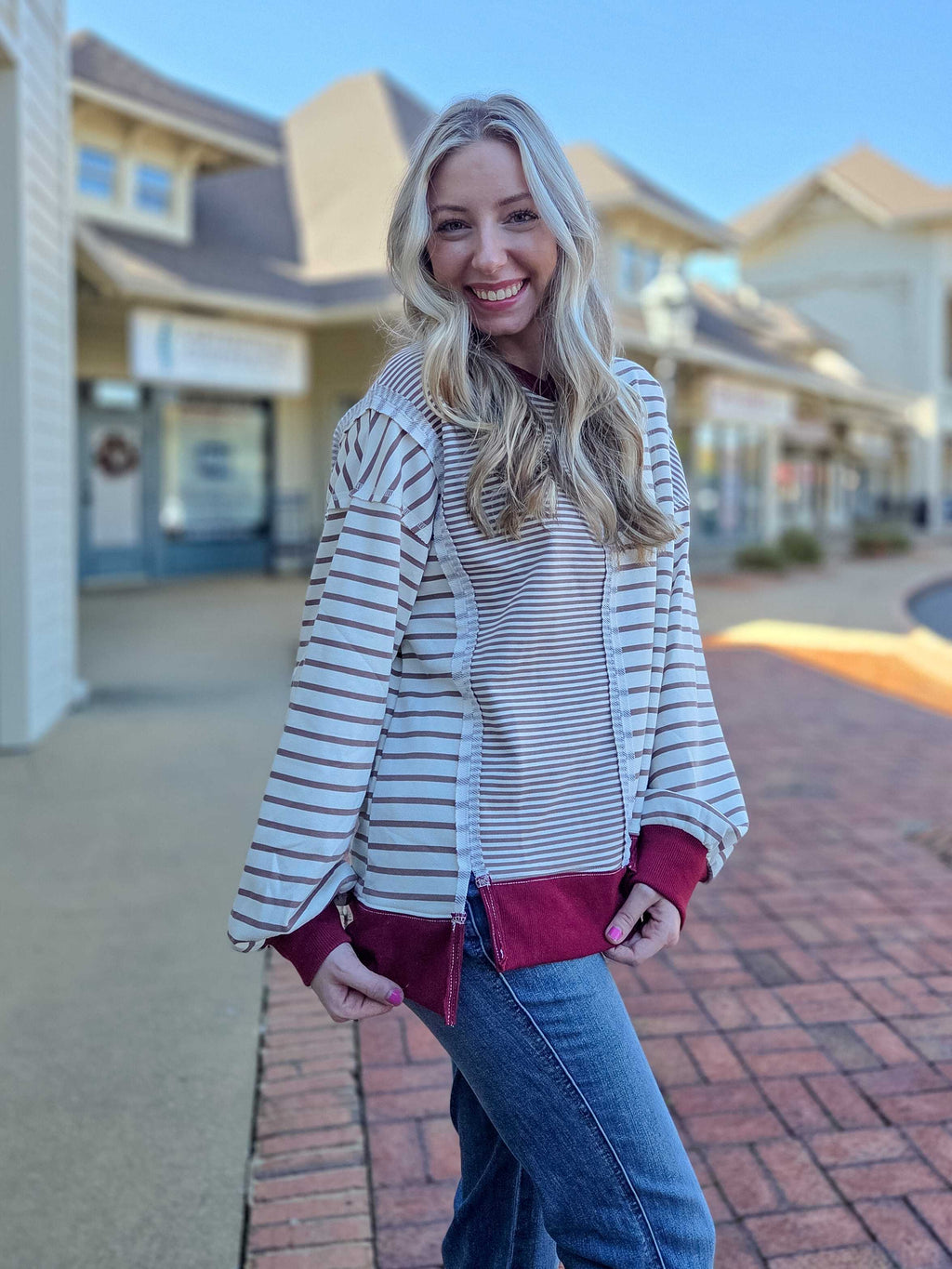 Stripe Oversized Sweatshirt