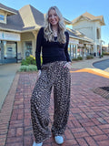 Leopard Print Wide Leg Lounge Pants
