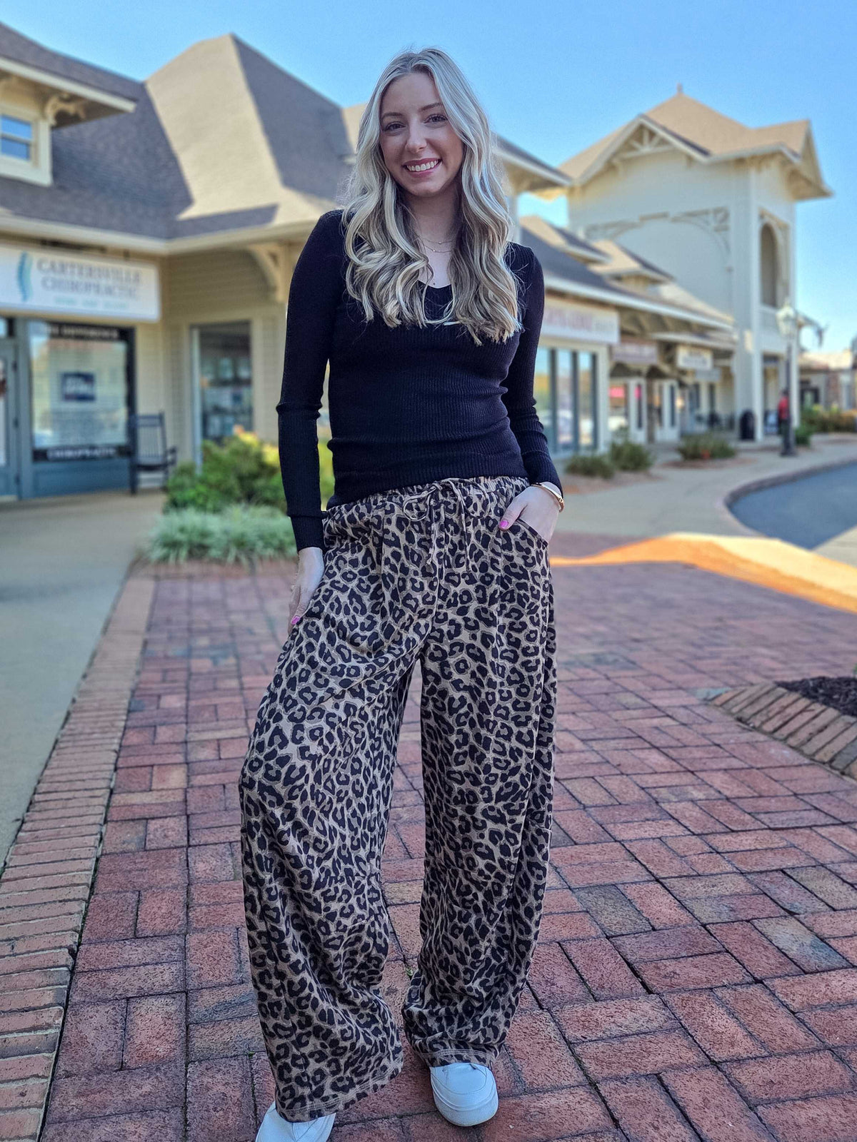 Leopard Print Wide Leg Lounge Pants