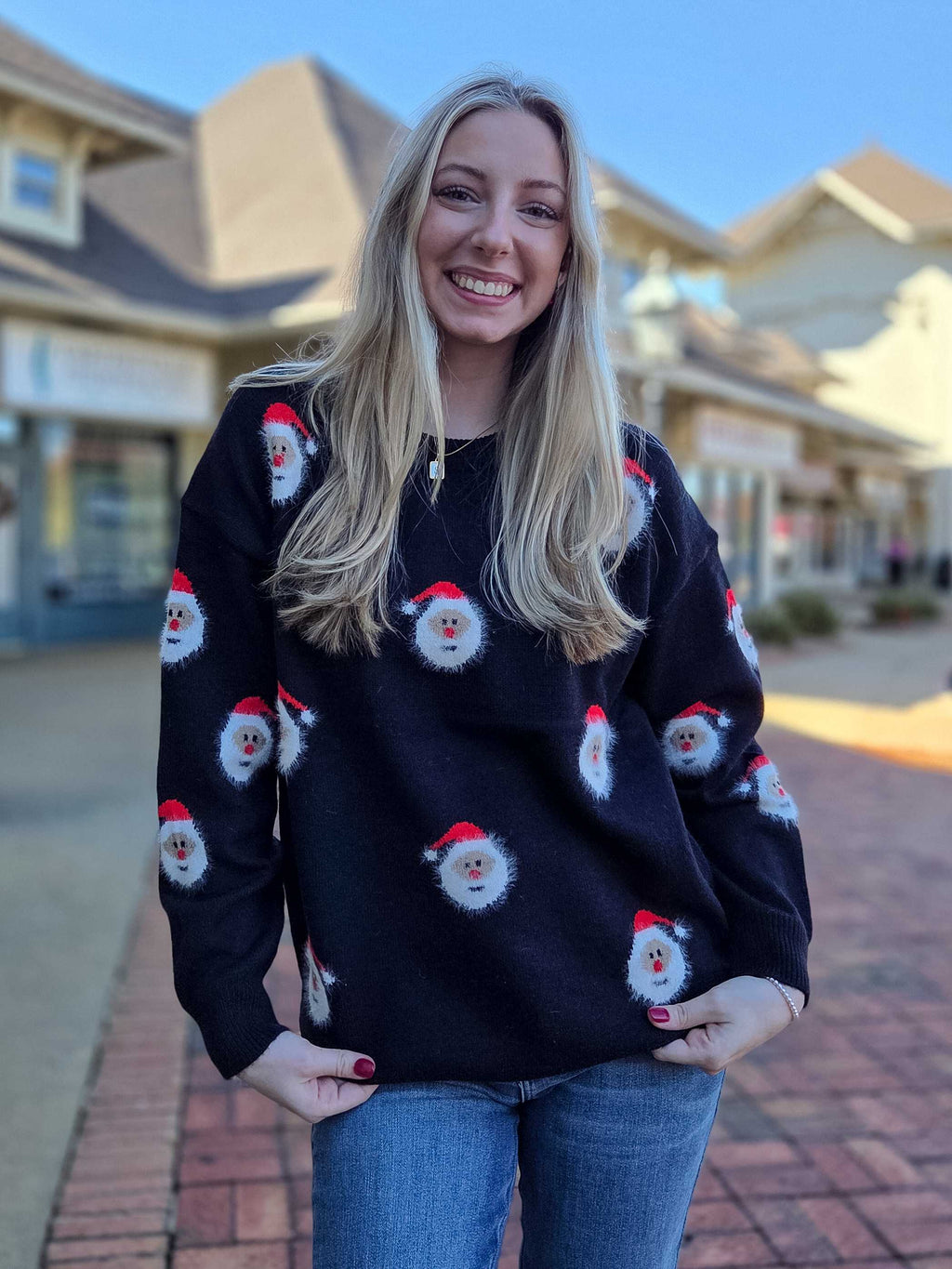 Fuzzy Santa Christmas Knit Sweater