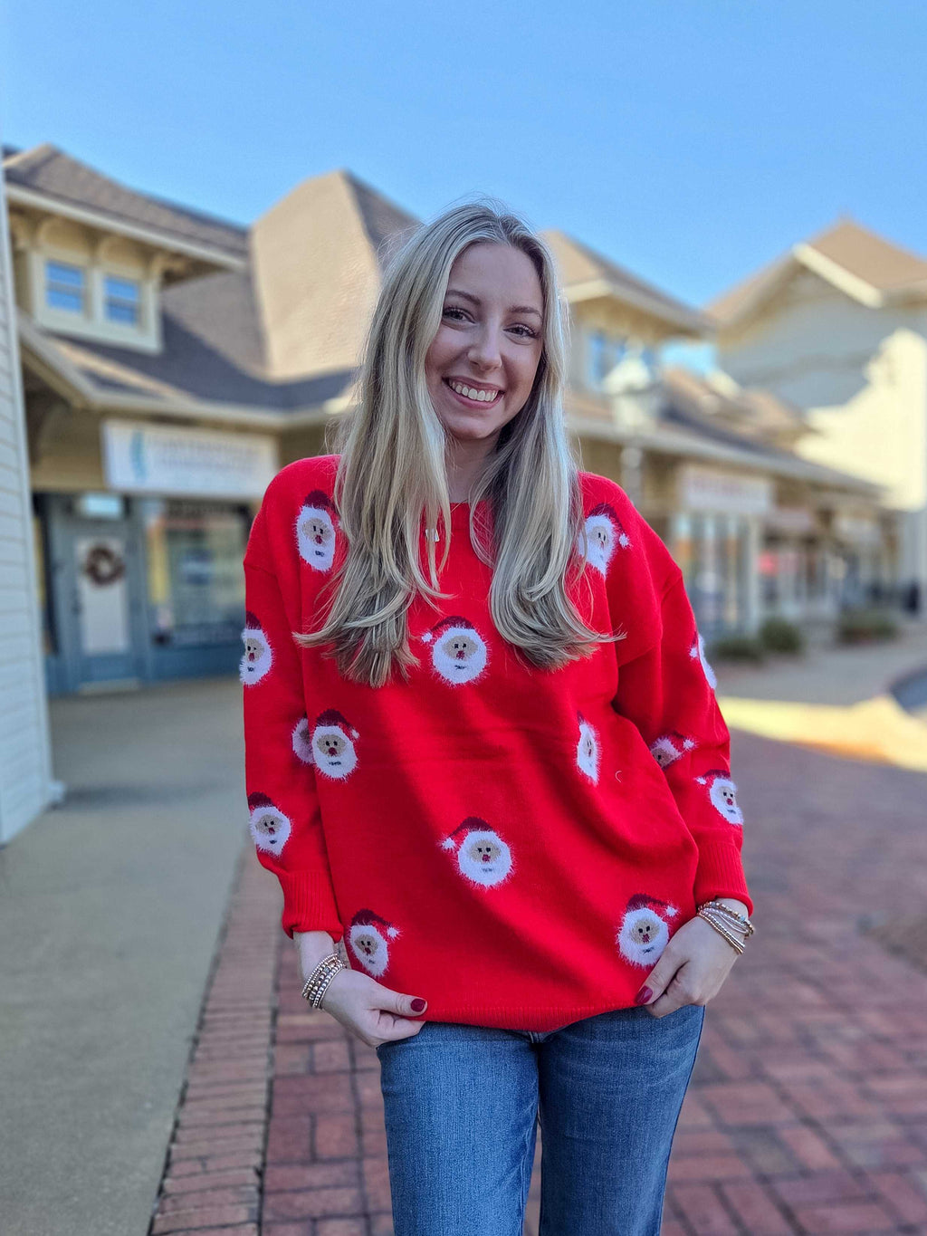 Fuzzy Santa Christmas Knit Sweater