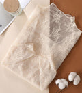 Sheer Lace Mock Neck Long Sleeve Top