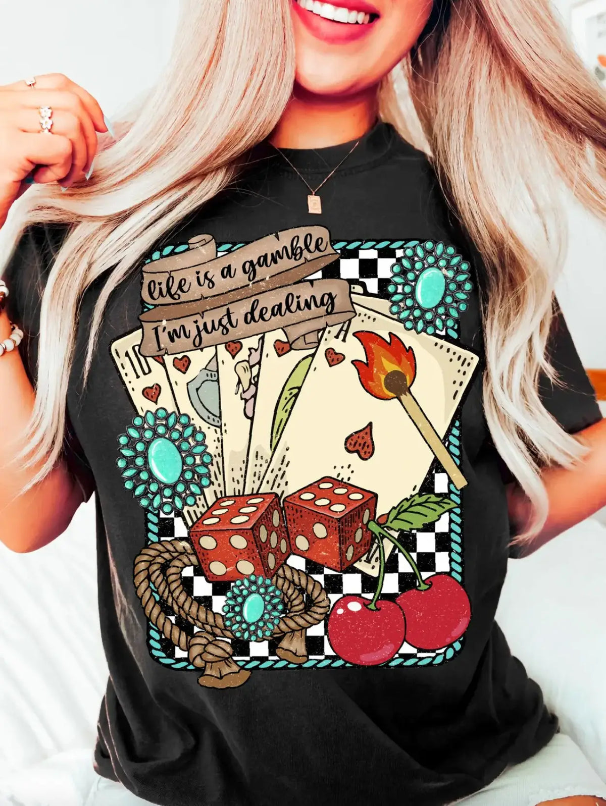 Life Is a Gamble Western Graphic Tee