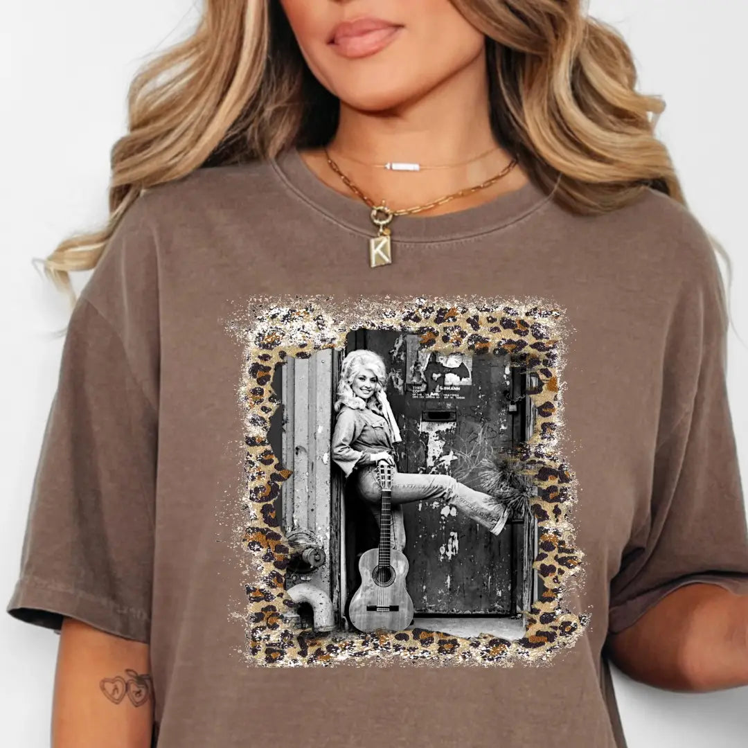 Dolly Parton Leopard Comfort Colors Graphic Tee