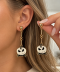 Jack Skellington Pumpkin Dangle Earrings