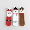 Cozy Christmas Character Fuzzy Crew Socks – Santa, Snowman & Reindeer