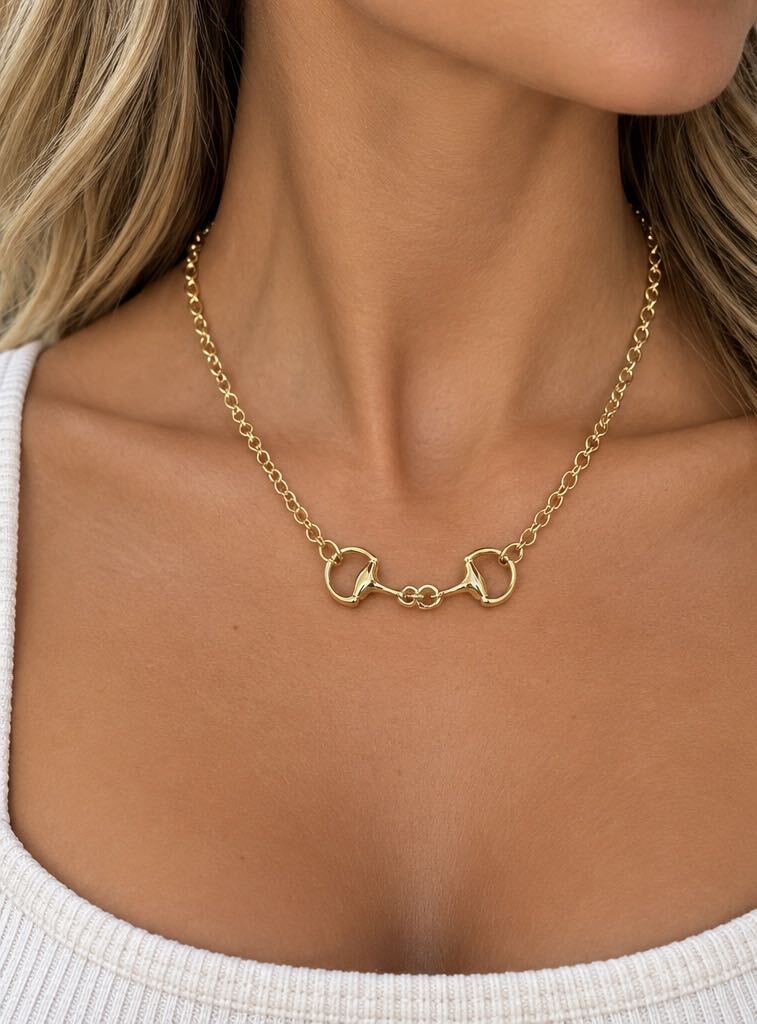 Western Horsebit Link Chain Necklace – Gold & Silver