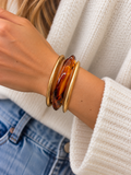 Tortoise & Gold Bangle Bracelet Stack
