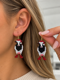 Christmas Cow Dangle Earrings
