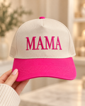 Mama Two Tone Cotton Hat – Embroidered Adjustable Hat