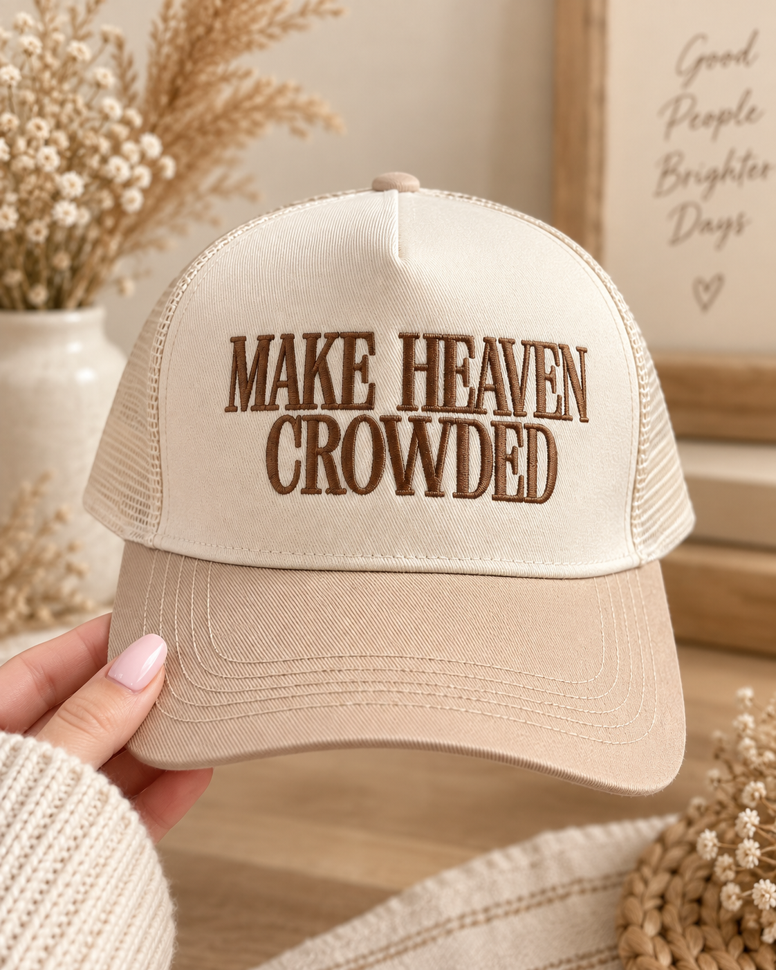 Make Heaven Crowded Two Tone Mesh Hat – Adjustable Snapback