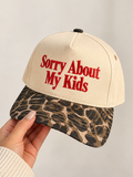 Sorry About My Kids Embroidered Hat – Leopard Print