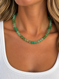 Emerald Green Gemstone-Inspired Beaded Necklace