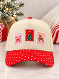 Christmas Patch Embroidered Hat – Red Polka Dot