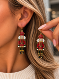 Red & Green Nutcracker Christmas Dangle Earrings