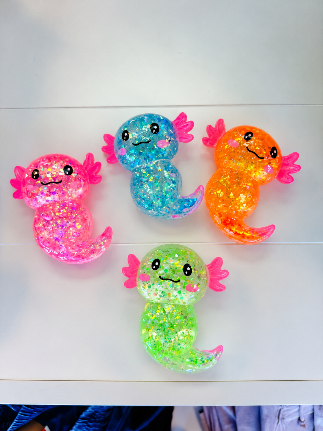🌈 Sparkle Squad Glitter Axolotl Squishies