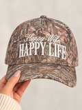 Happy Wife Happy Life Embroidered Camo Hat
