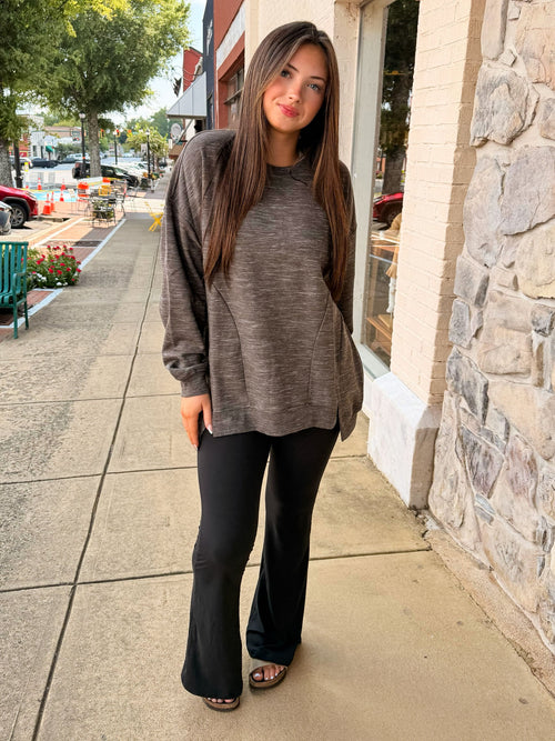 Black Wide Leg Flowy Pants with Pockets