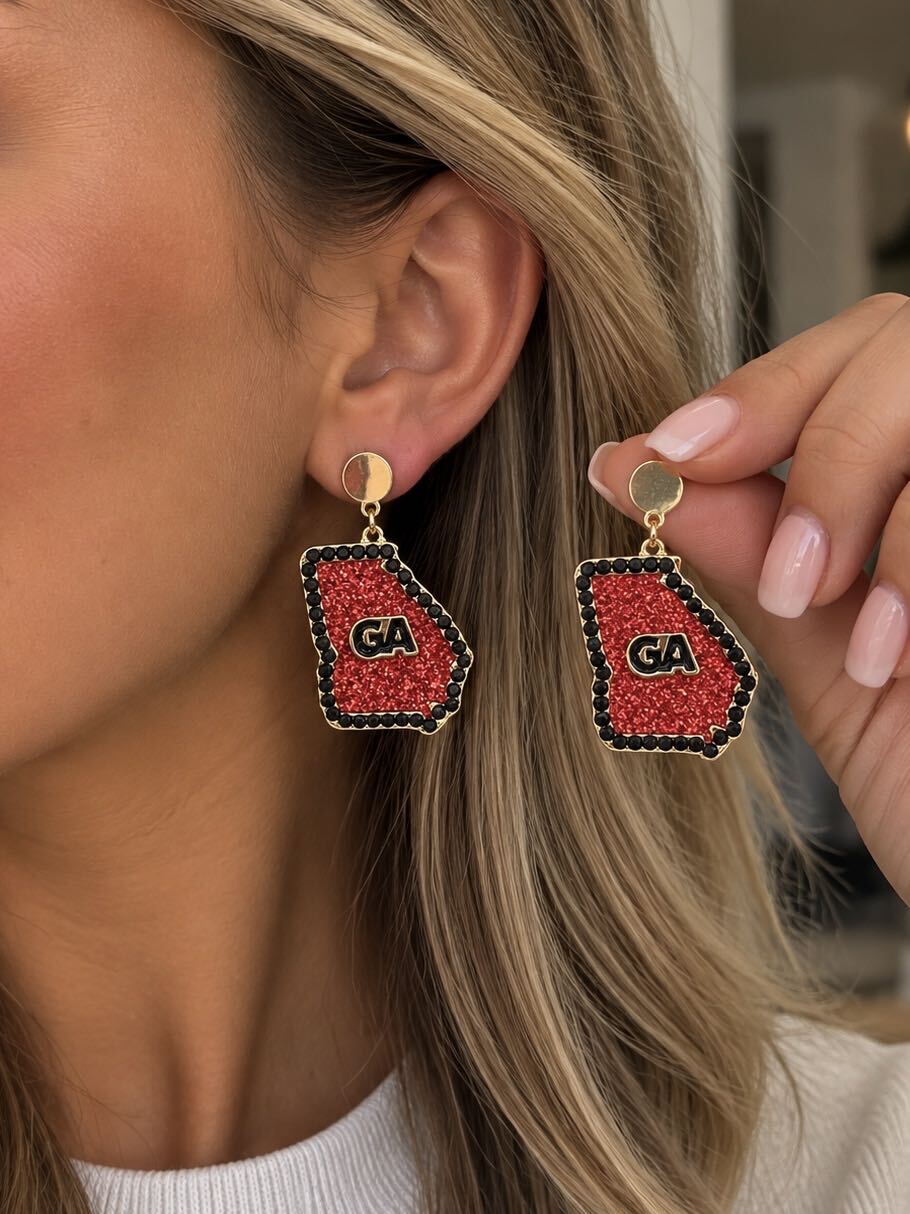 Georgia State Sparkle Game Day Earrings