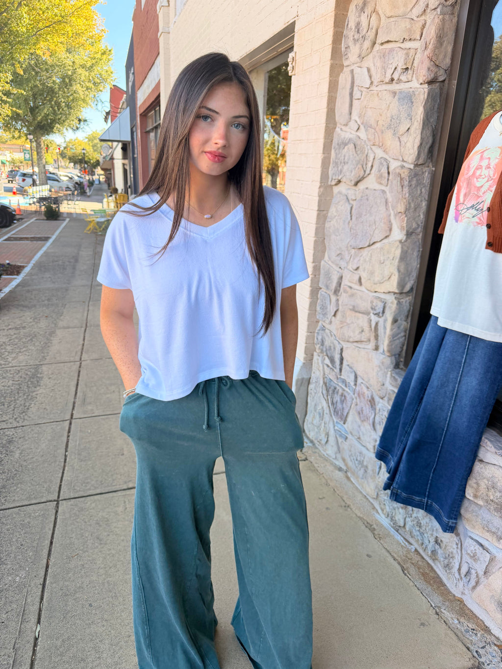Mineral Washed Wide Leg Lounge Pants