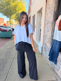 Mineral Washed Wide Leg Lounge Pants