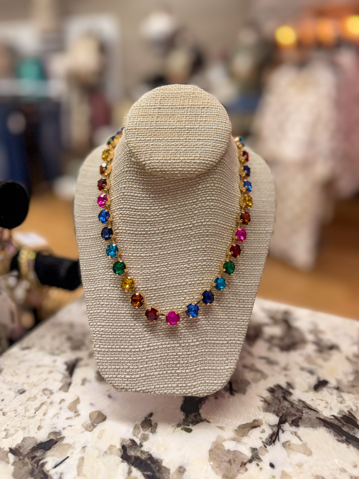 Multicolor Rhinestone Tennis Necklace
