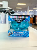 Holiday Marshmello Squishy Cube – Blue Snowflake ❄️