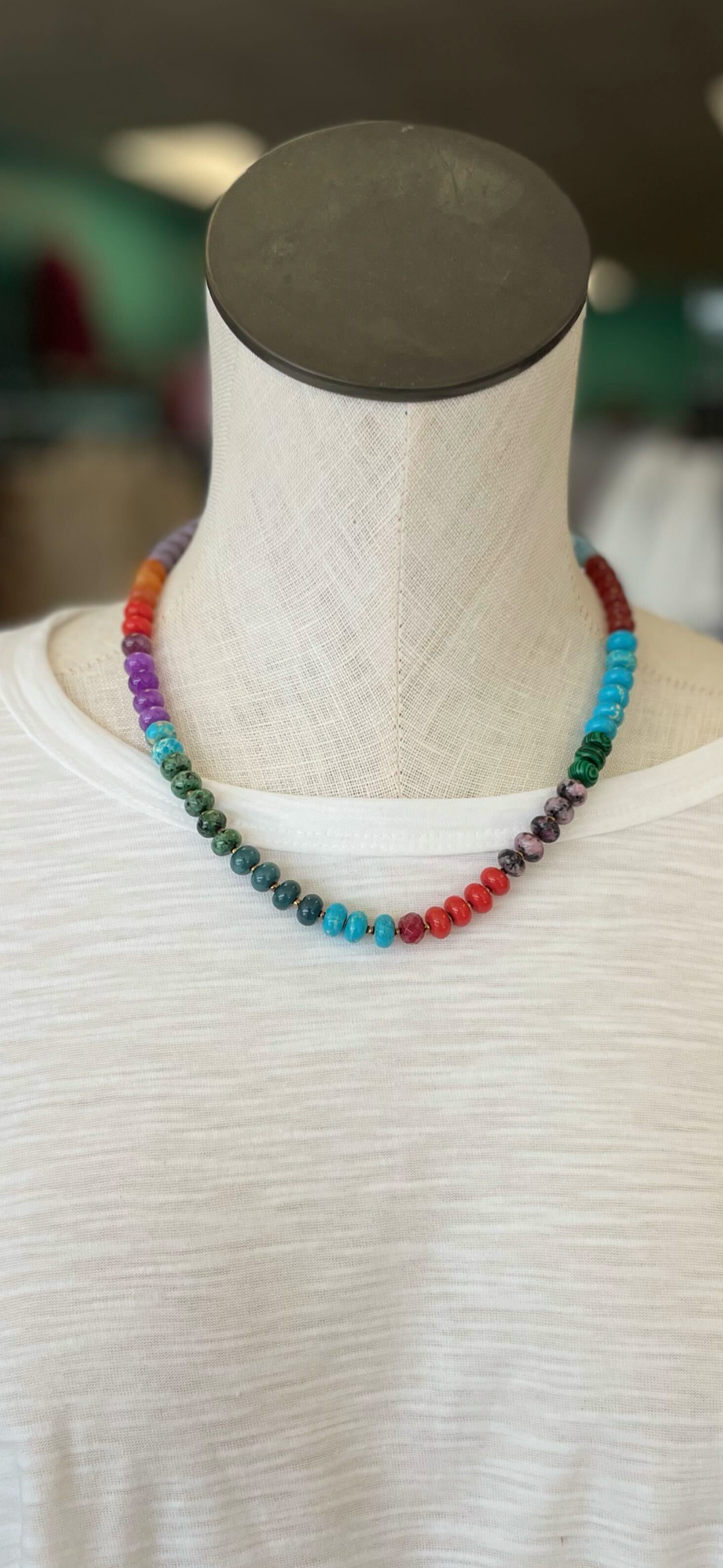 Vibrant Multi-Color Beaded Necklace