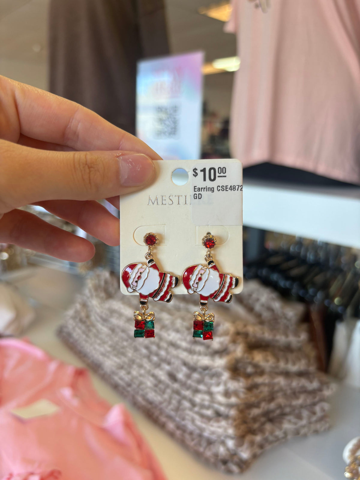 Christmas Santa & Present Dangle Earrings